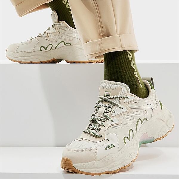 Кроссовки Fern Chunky для мужчин с низким верхом, белый/зеленый/розовый Fila — фото 4