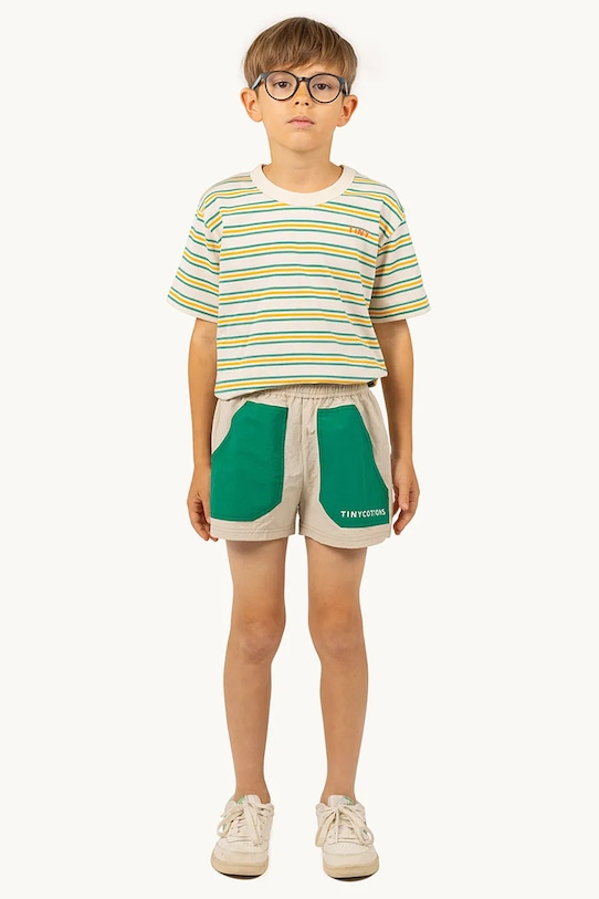 

Детские шорты Color Block Short Tinycottons, бежевый