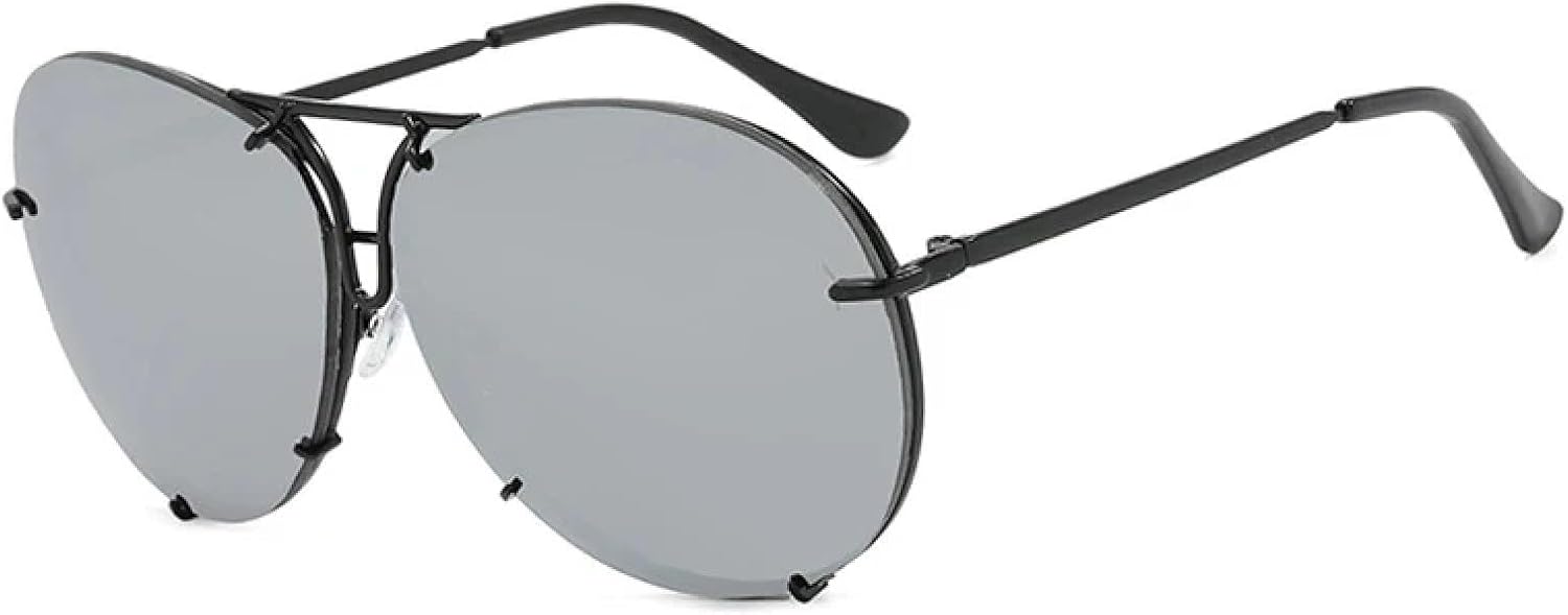 

Классические большие мужские солнцезащитные очки, винтажные металлические солнцезащитные очки для женщин, зеркальные очки с градиентной расцветкой, мужские очки для вождения, защита от УФ-излучения UV400 TKKTLLT, Black Silver