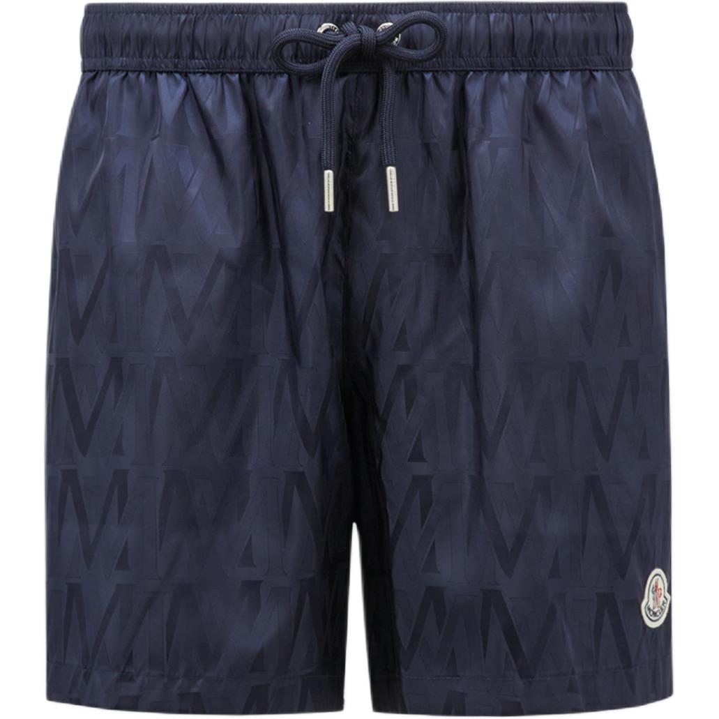 

Плавательные шорты Moncler с логотипом и шнурком, синие