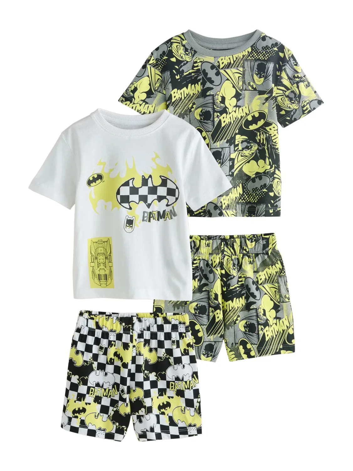 Пижама 'Бэтмен' Next, Neon Yellow/White