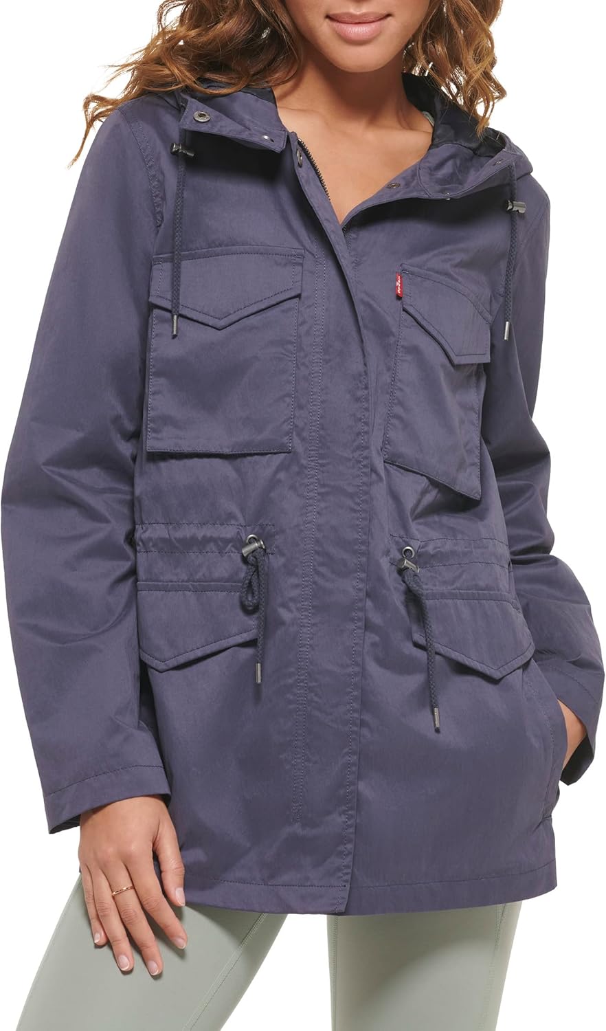 

Levi's Женская военная куртка с капюшоном и четырьмя карманами, Odyssey Grey