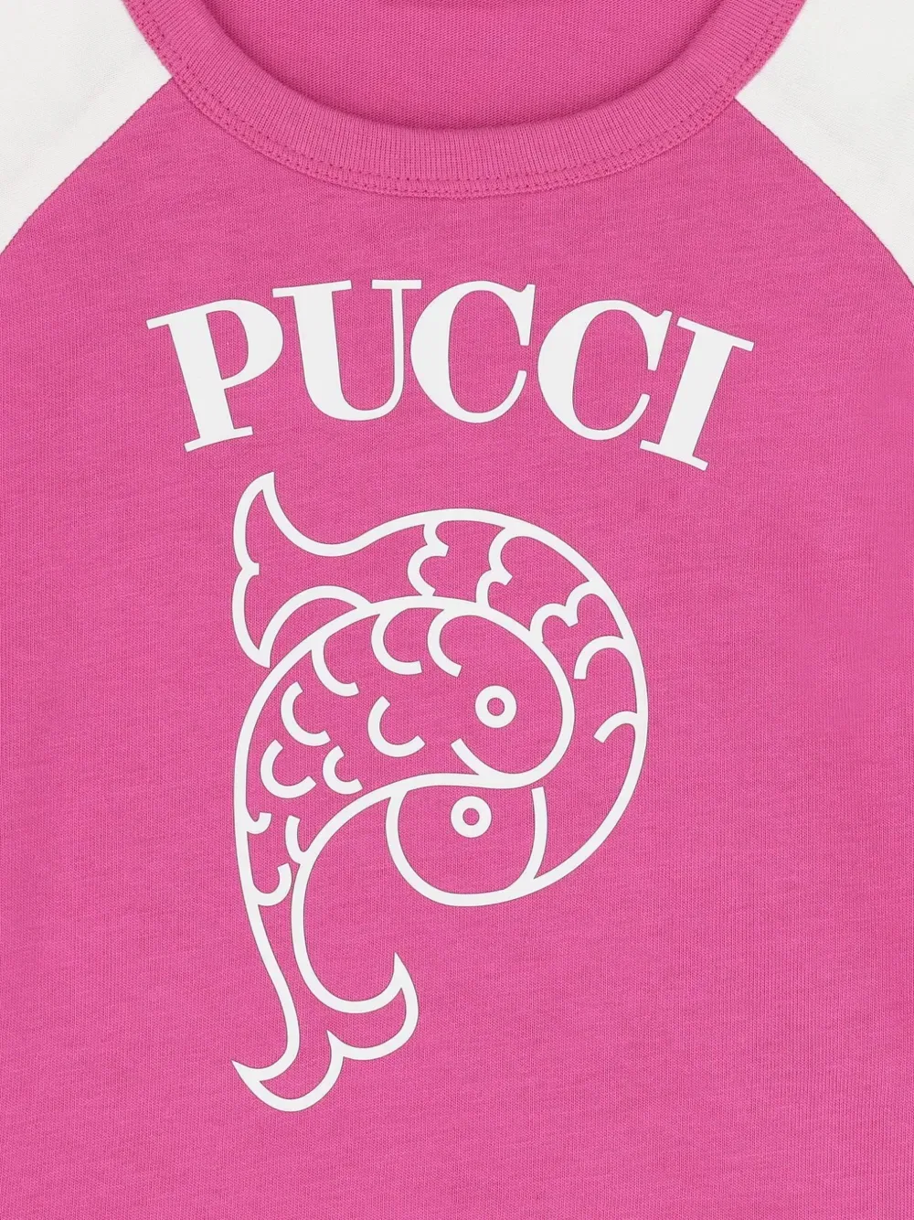 Футболка с рюшами и графическим принтом Pucci Junior, розовый — фото 3