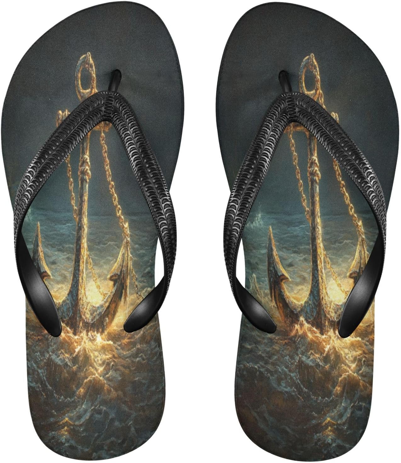 

Пляжные шлепанцы Ocean Chain Golden, босоножки с ремешком, резиновые, противоскользящие, летние тапочки для женщин и мужчин для прогулок Sinestour