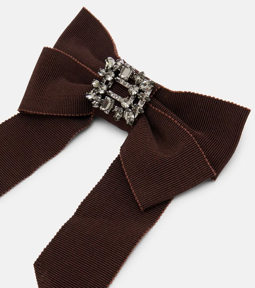 Заколка для волос Broche Vivier, украшенная стразами Roger Vivier, коричневый — фото 3