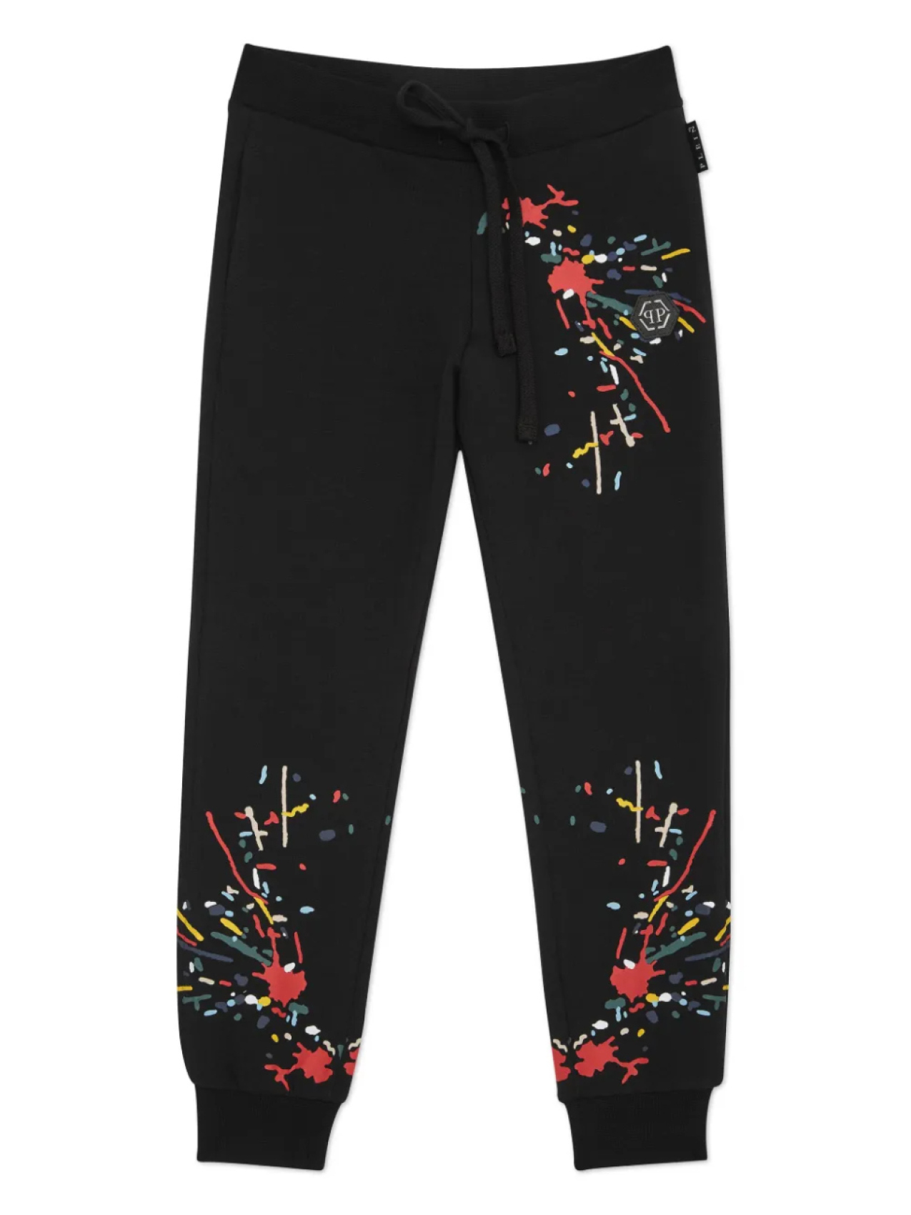 

Брюки с эффектом разбрызганной краски Philipp Plein Junior, черный