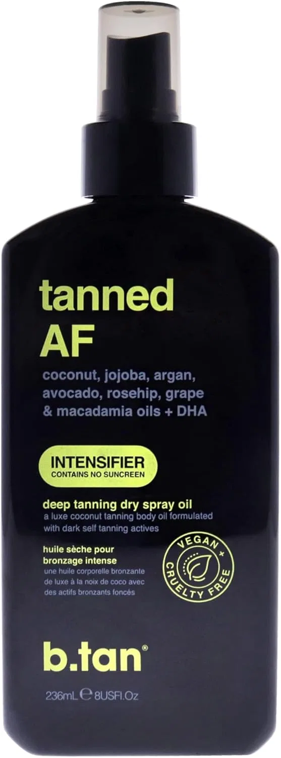 Масло для загара b.tan Tanned AF с ускорителем загара, 8 унций