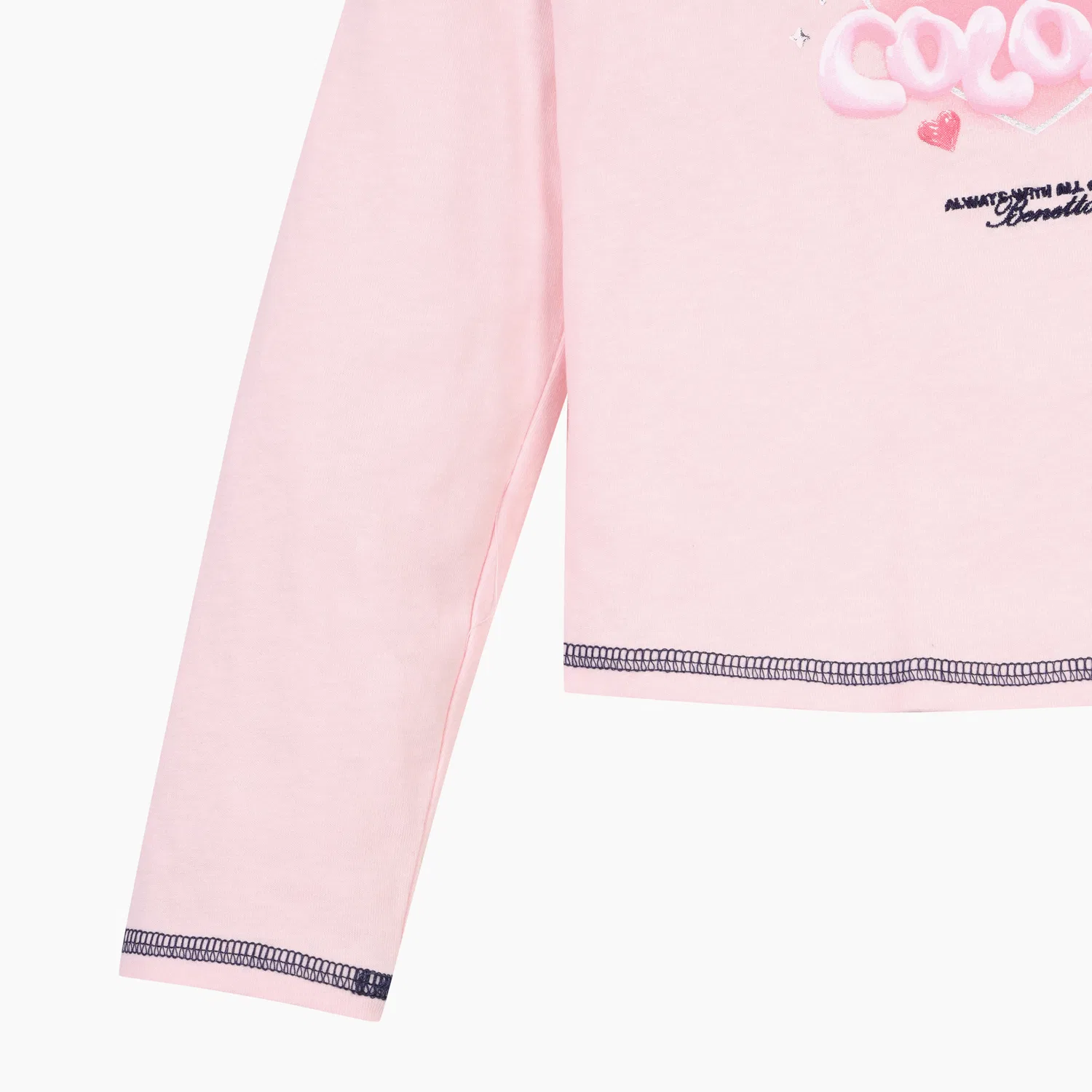 Детская светло-розовая футболка с графическим принтом от Benetton Kids — фото 4