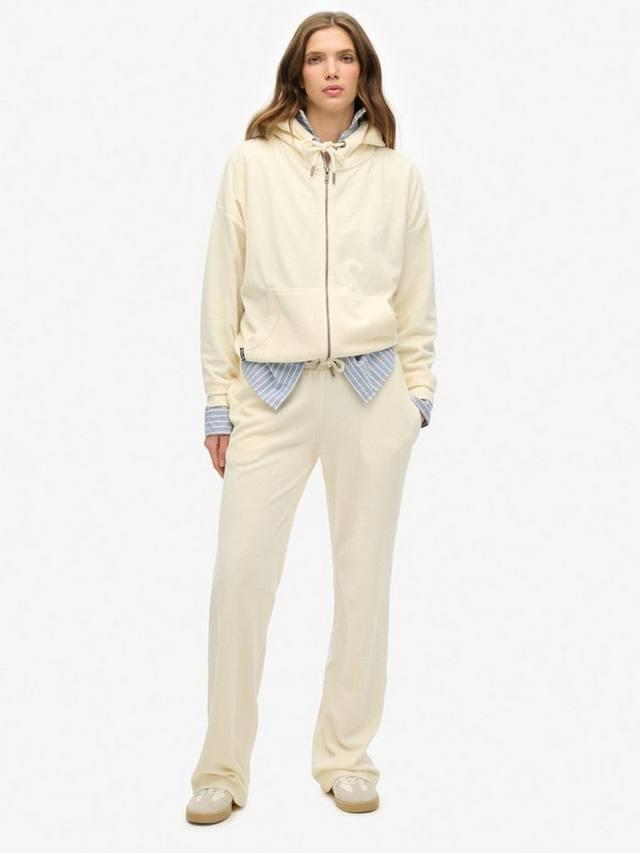 

Вельюровые широкие спортивные брюки Superdry, Off White