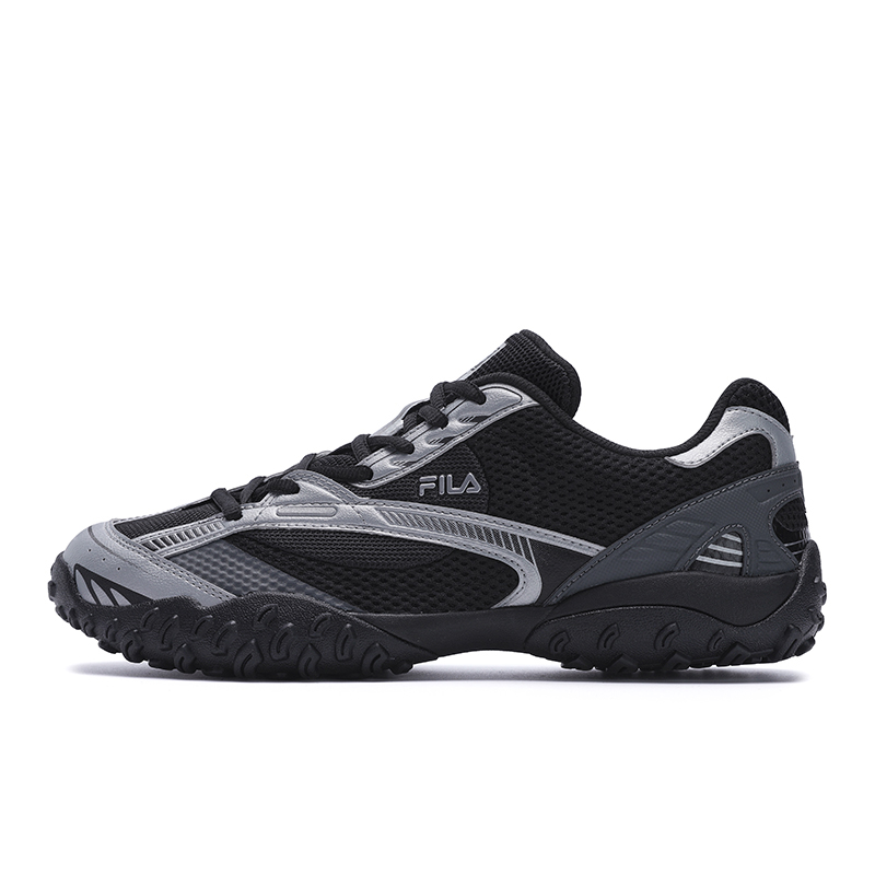 

FILA Износостойкие дышащие низкие повседневные туфли ECHAPPE, мужские, черные, серые, серебристые