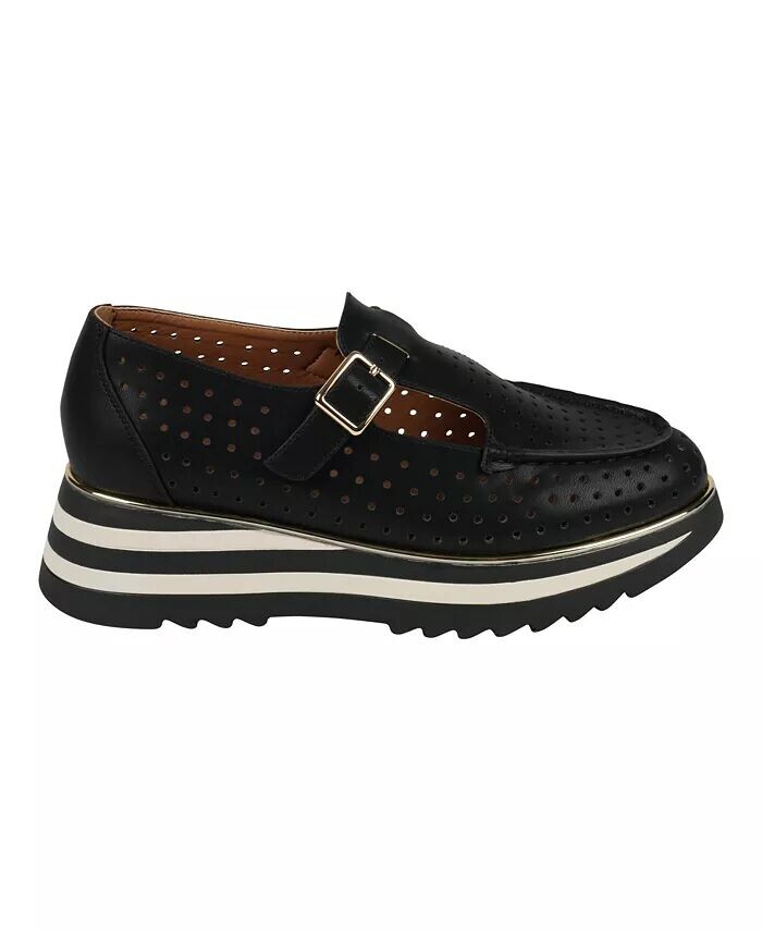 Женские лоферы на платформе Karmine с лазерной резкой Mary Jane GC Shoes, черный — фото 2