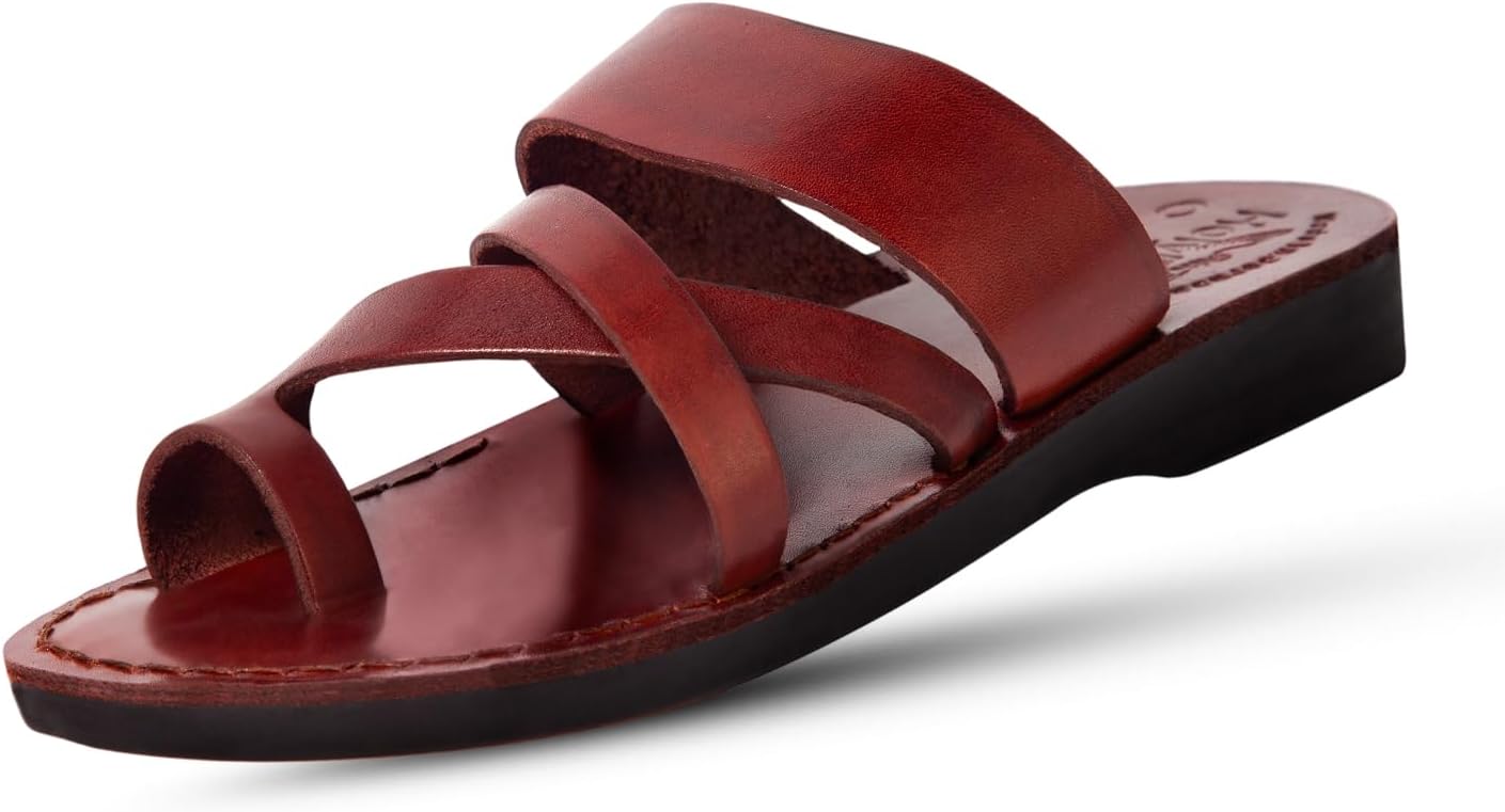 

Мужские/женские кожаные библейские сандалии/шлепанцы из Иерусалима (Пастушье поле II) Holy Land Market, коричневый