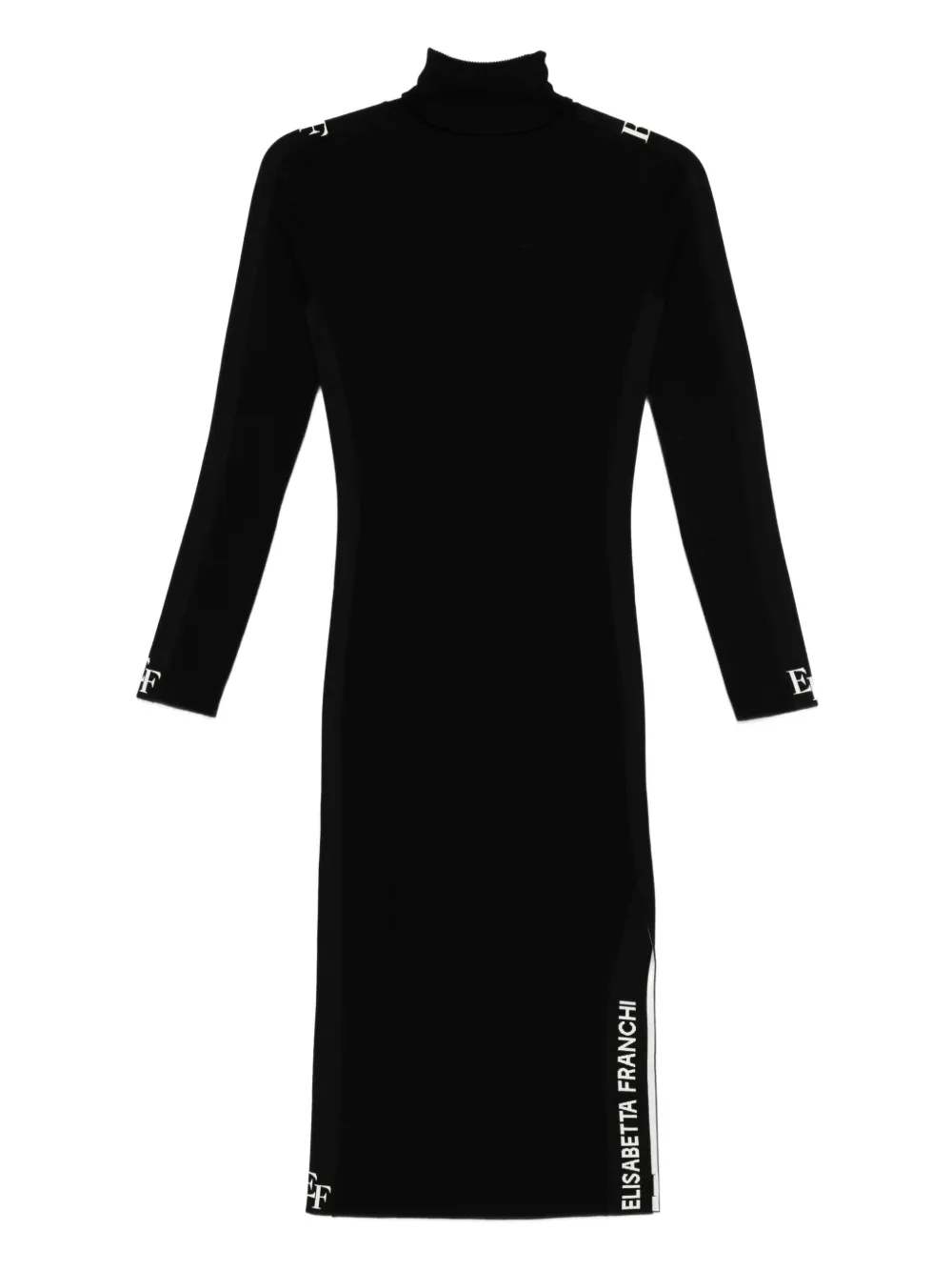 

Платье с высоким воротом Elisabetta Franchi, черный