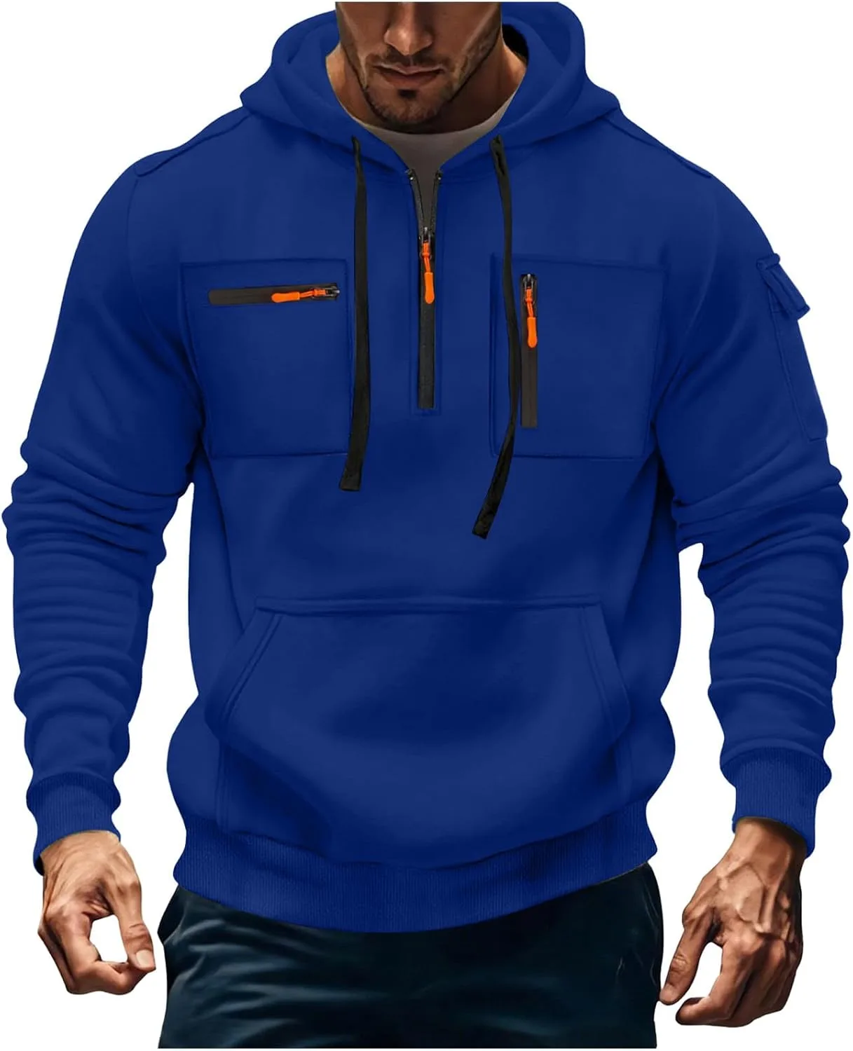 

Мужская толстовка с полумолнией Cambkatl, свободный покрой, длинный рукав, с карманами на молнии