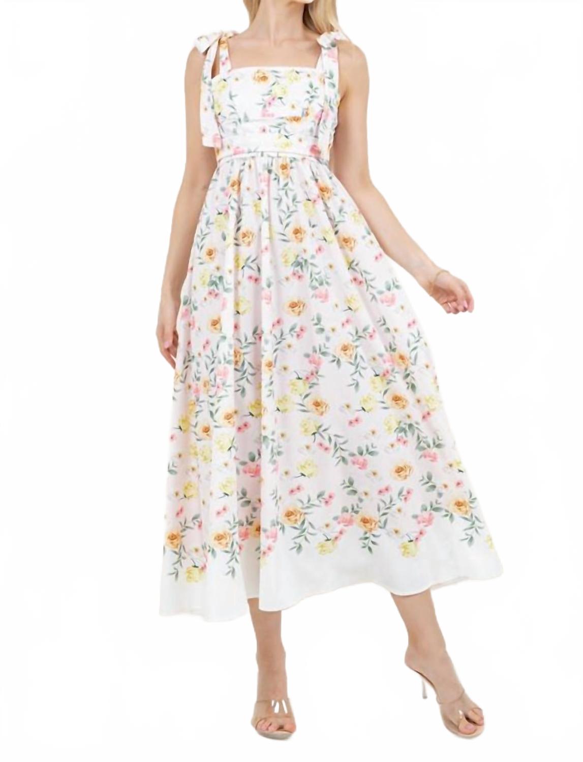 

Платье макси с завязками на плечах цвета айвори SUNDAYUP, слоновая кость