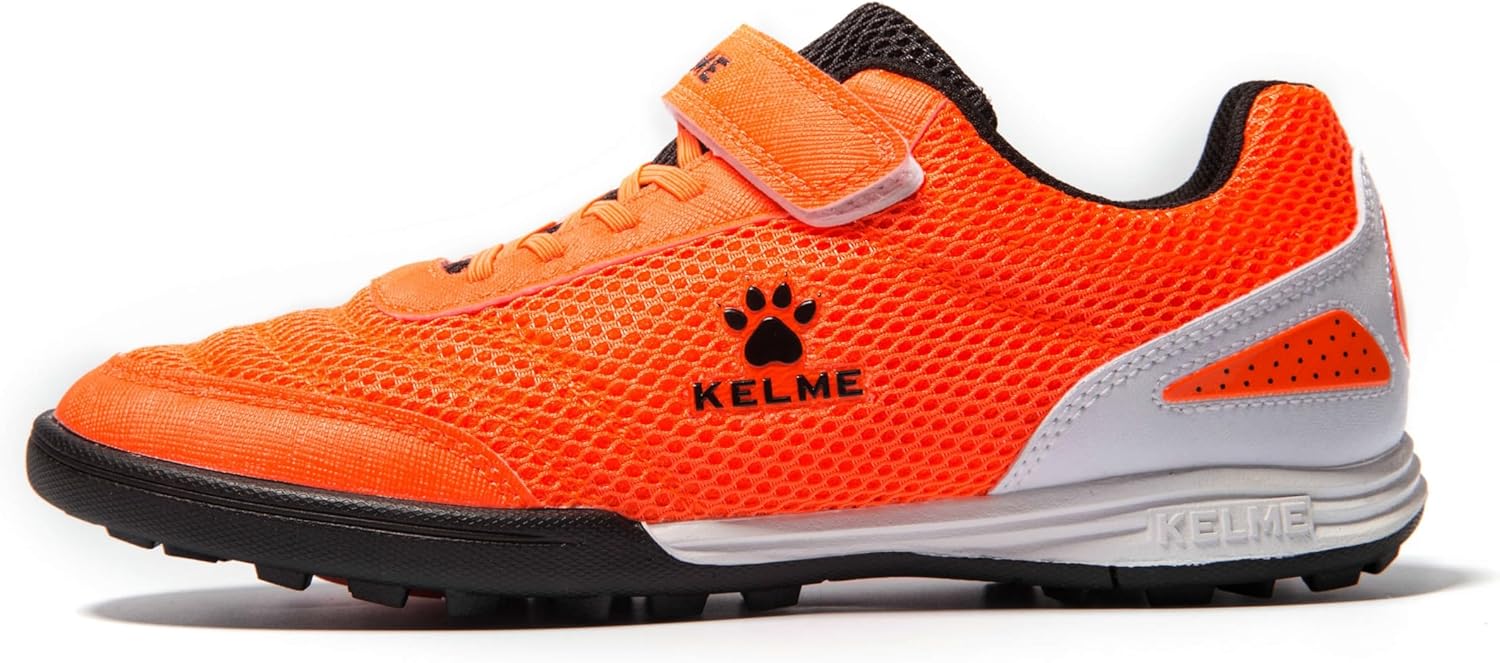 

Футбольные бутсы KELME без шнурков для детей и подростков - футзал или футбольная обувь для игры на траве для мальчиков и девочек - футбольные бутсы на липучке для игры в помещении или на улице, оранжевый