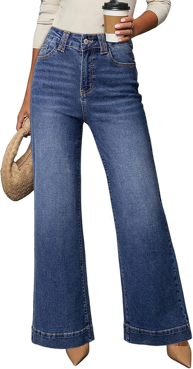 

Dokotoo женские широкие брюки-клеш с высокой талией и карманами