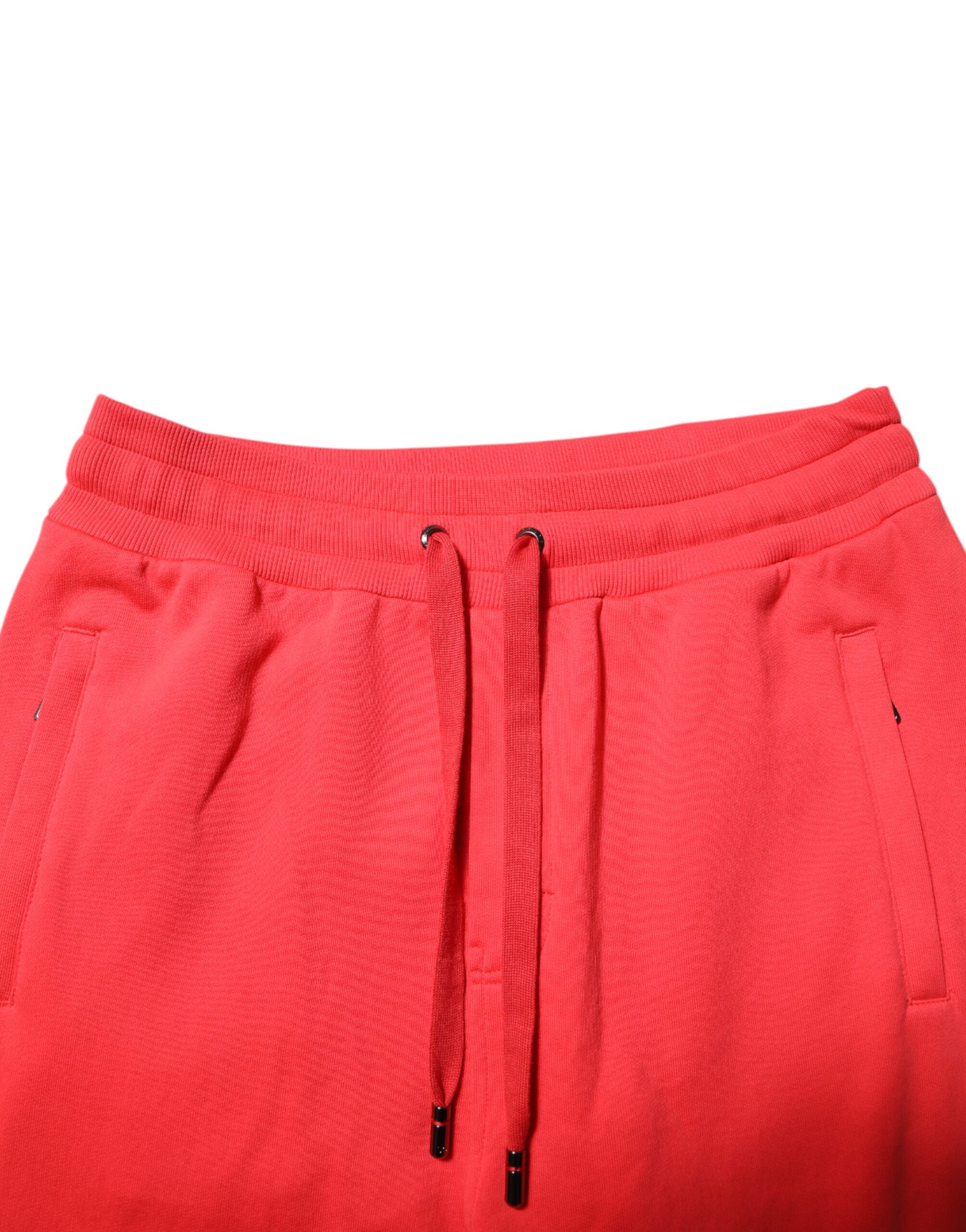 Красные хлопковые мужские спортивные штаны Jogger Dolce & Gabbana, красный — фото 4