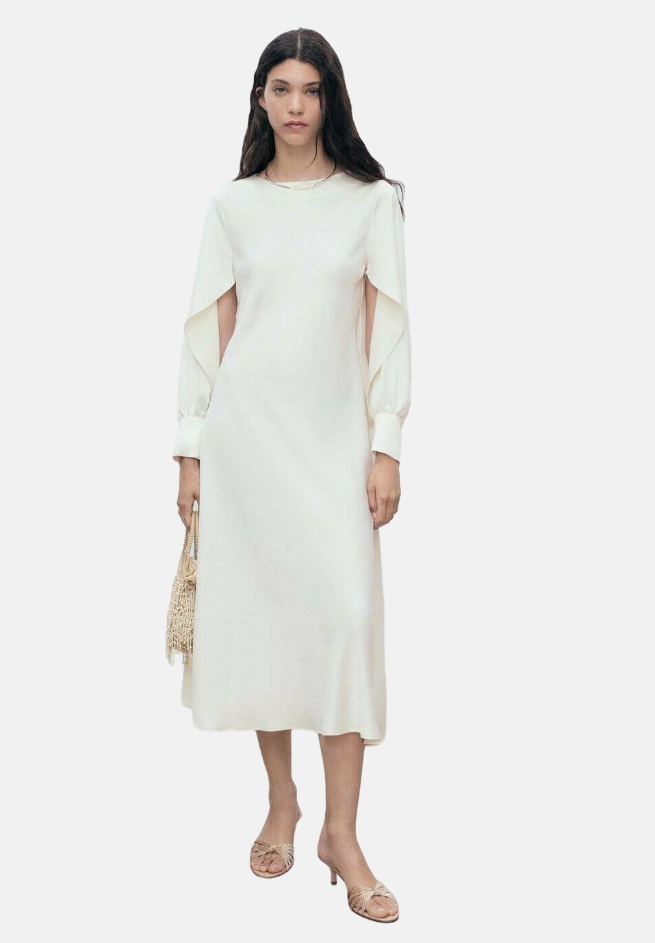 

Коктейльное/вечернее платье WITH SLIT SLEEVES Mango, кремовый