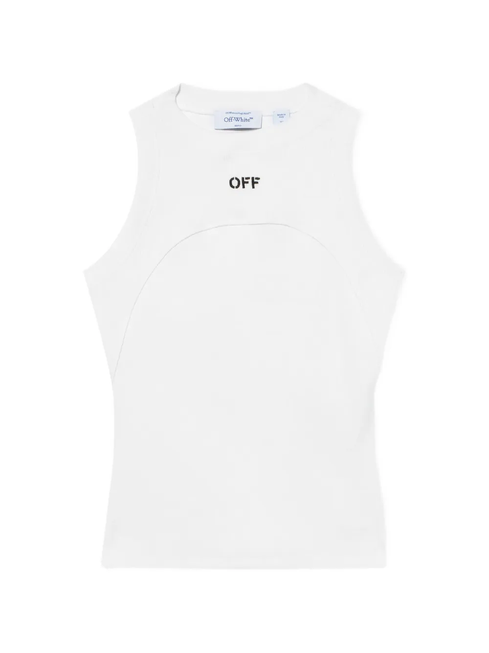 

Облегающая майка в рубчик с логотипом Off Off-White, белый