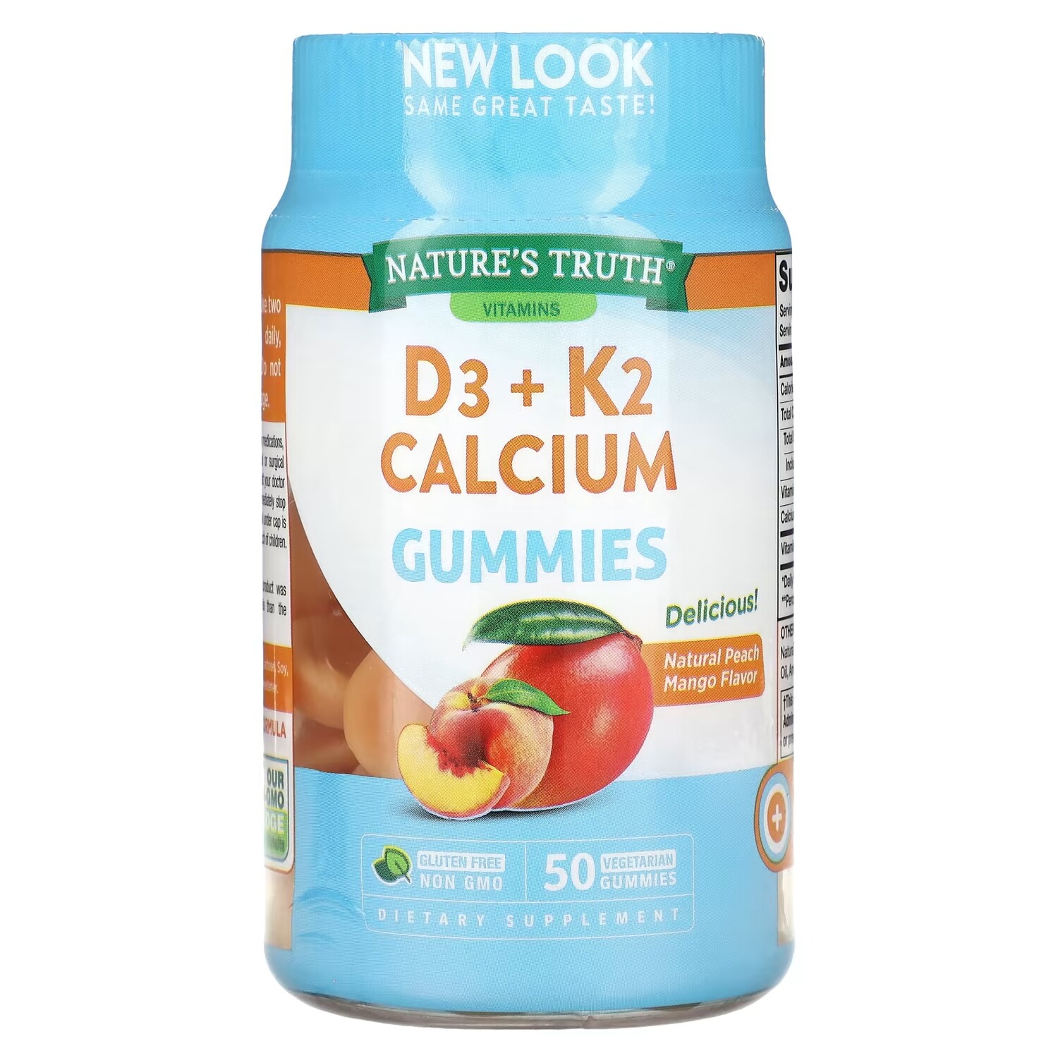 

Витамины Nature's Truth кальций D3+K2 натуральный персиковый манго, 50 таблеток