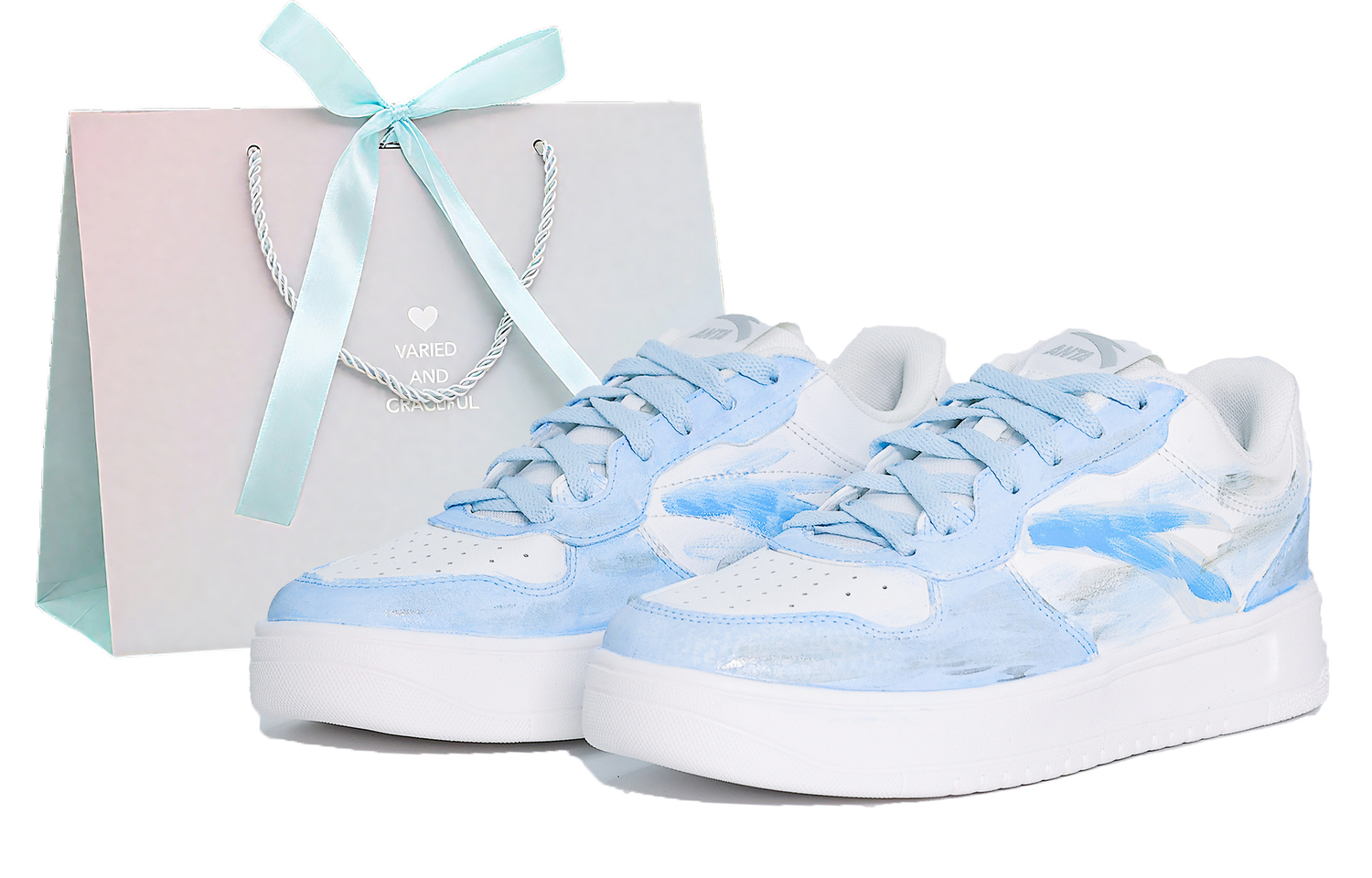 

Расслабленные нескользящие амортизирующие устойчивые к истиранию низкие кроссовки для скейтбординга Unisex белый ANTA, синий белый