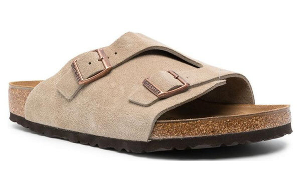 Тапочки zrich suede leather 'stone coin' Birkenstock, серый — фото 3