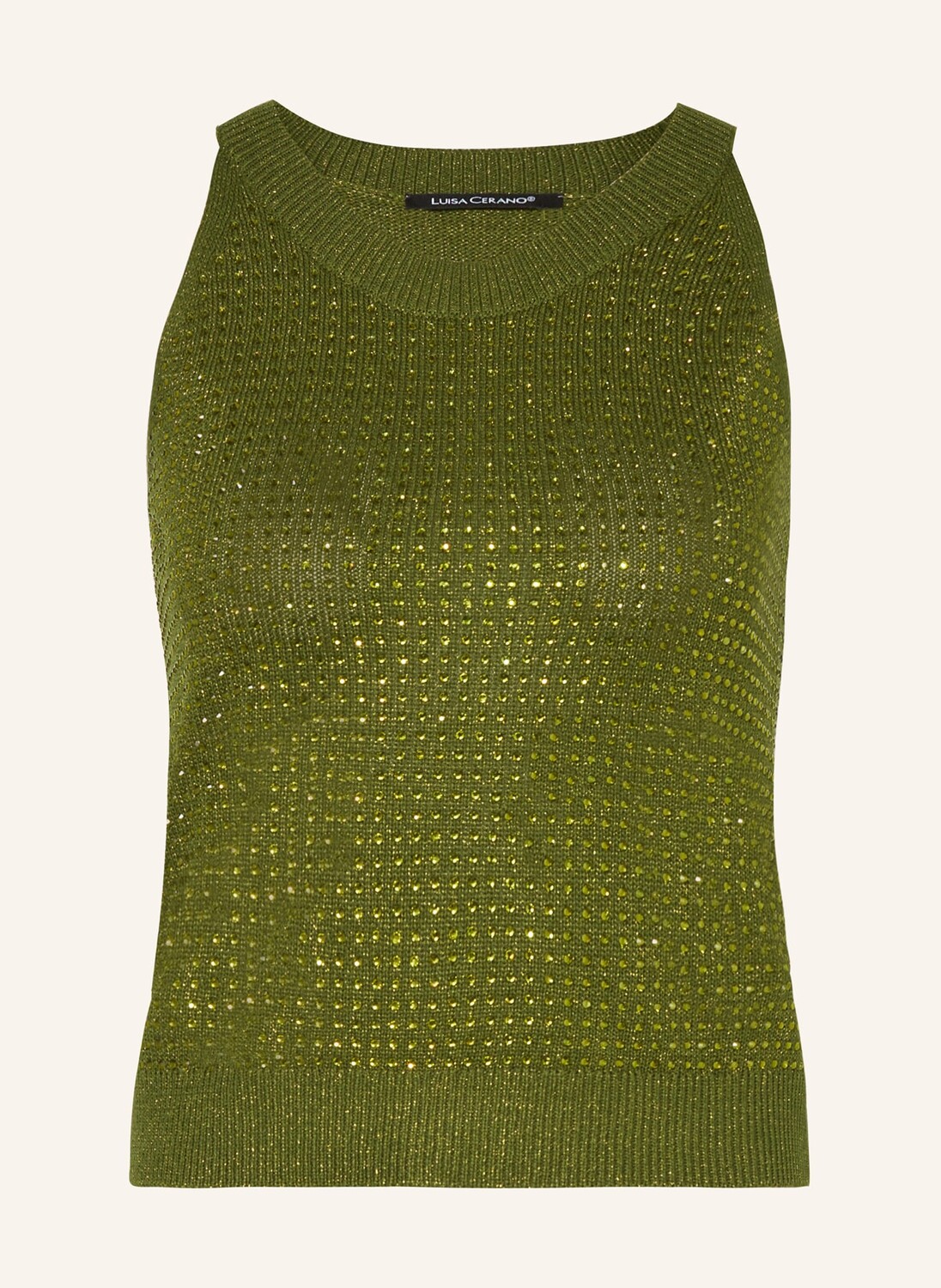

Вязаный топ с драгоценными камнями Luisa Cerano, зеленый