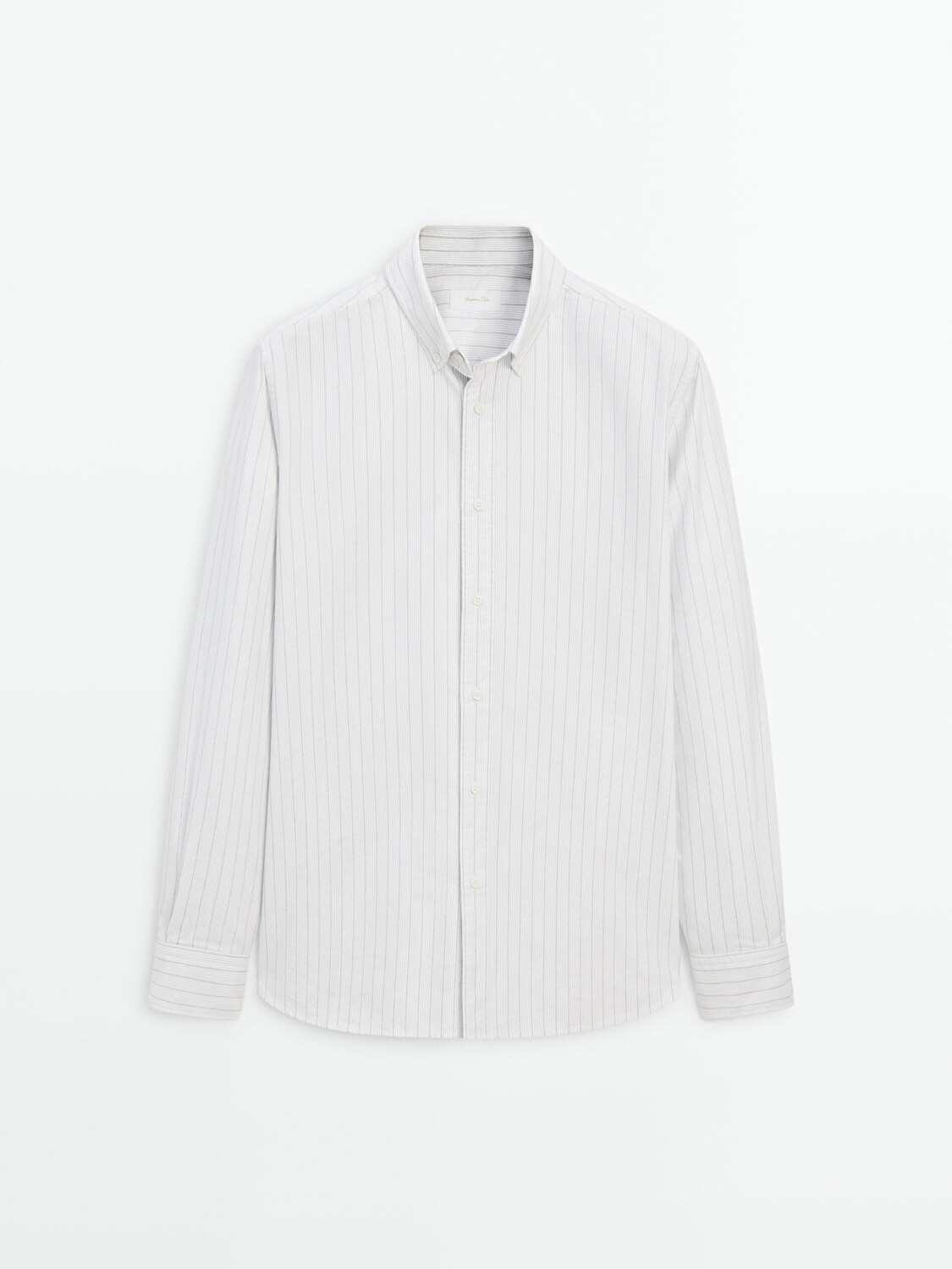 

Рубашка прямого кроя с полосатыми деталями Massimo Dutti, белый