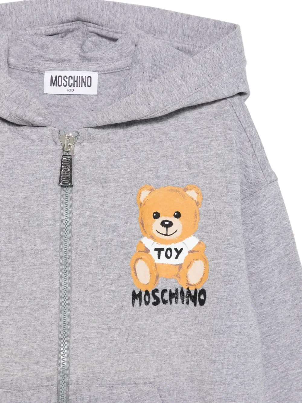 Толстовка на молнии Moschino Kids, серый — фото 3
