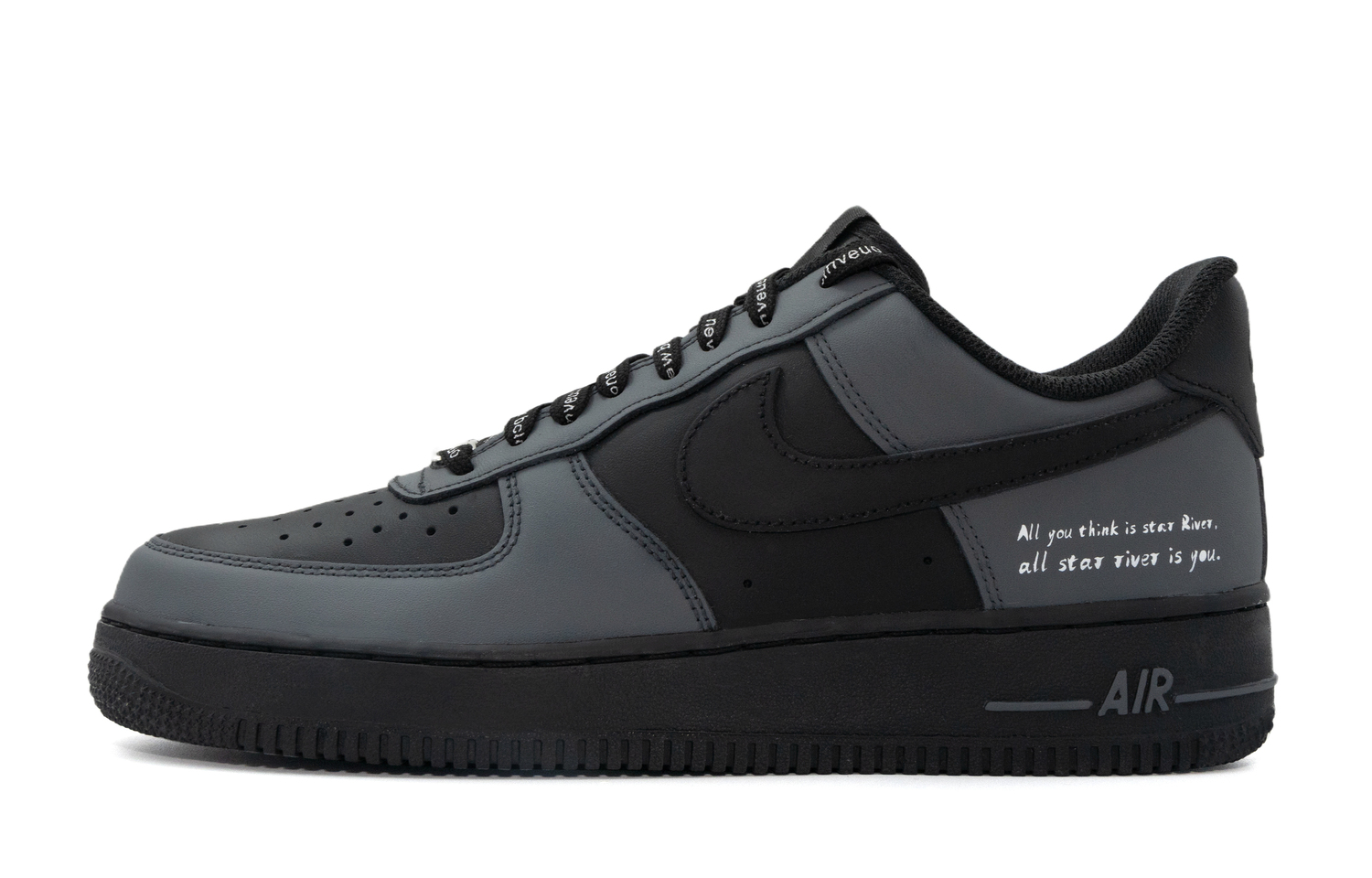 

Air Force 1 Gray Love Letter амортизация Low top скейтборд обувь Unisex серый Nike, черный