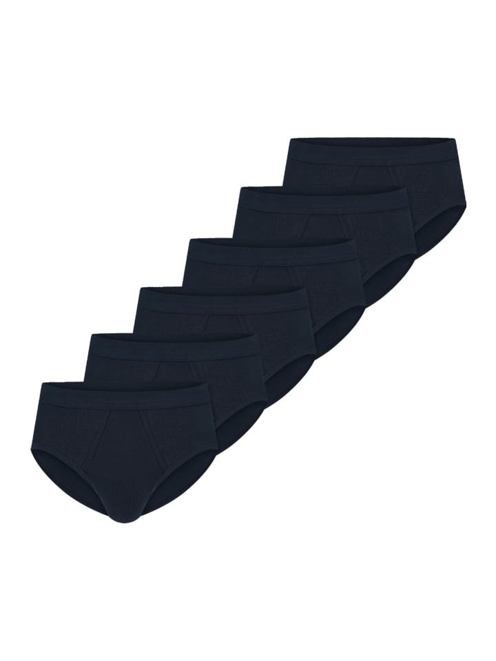 

Schiesser Спортивные трусы/нижнее белье Cotton Essentials из тонкой ребристой ткани, синего цвета