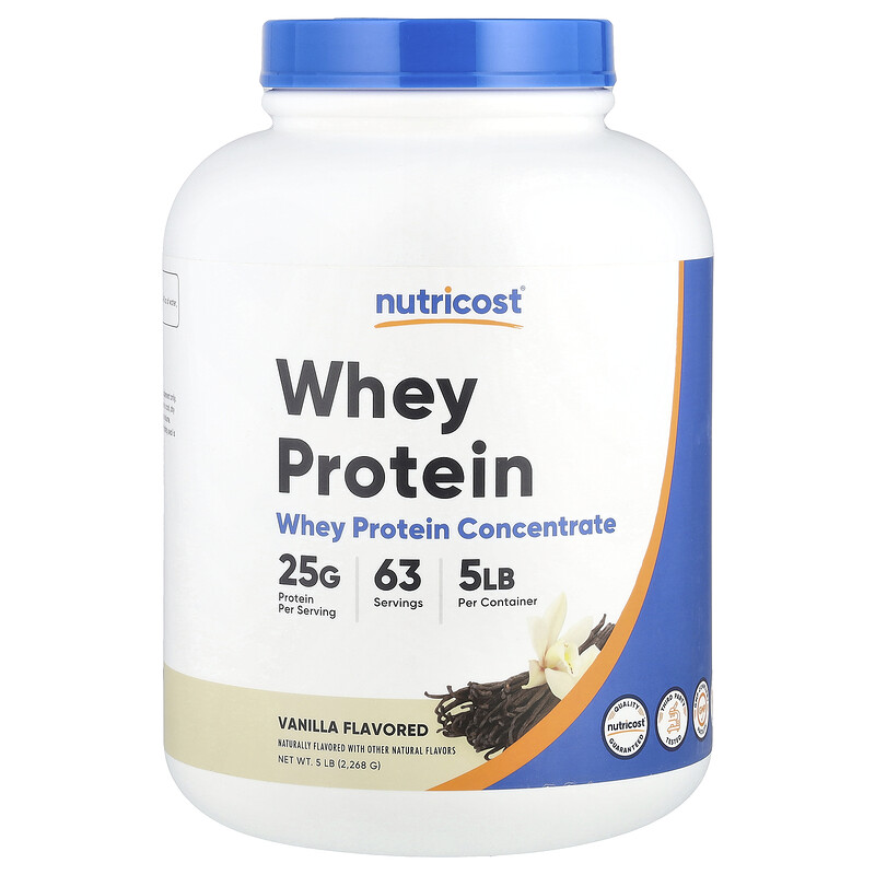 

Nutricost, Концентрат сывороточного протеина, ваниль, 2268 г (5 фунтов)