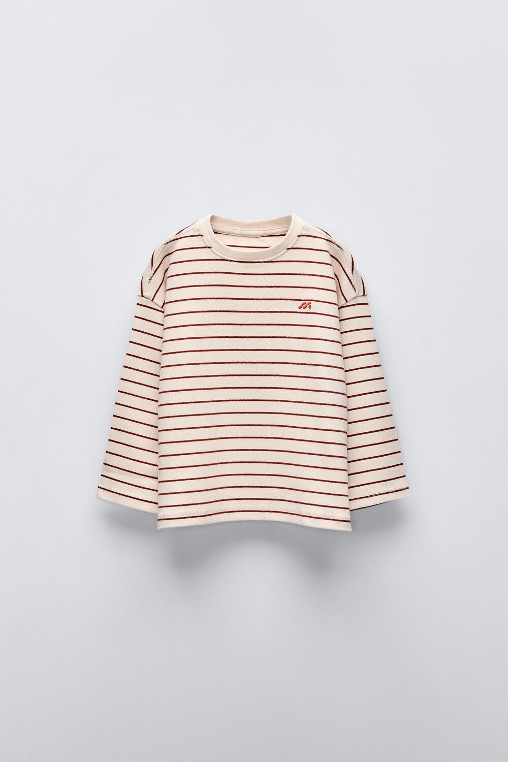 

Тяжелая полосатая футболка ZARA, терракота