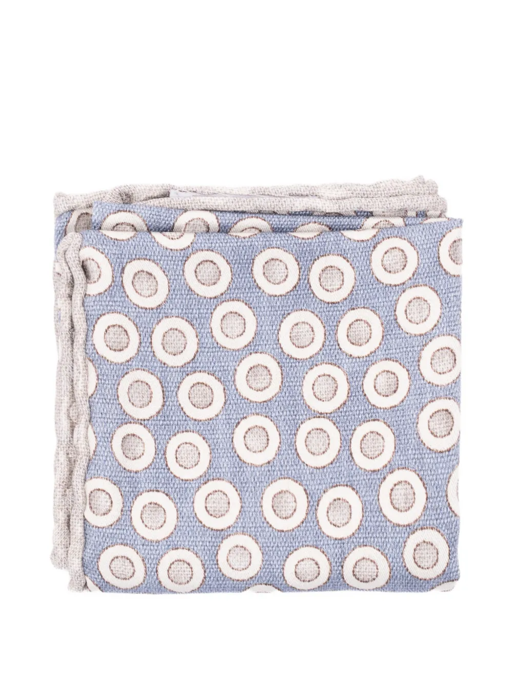 

Шелковый шарф с круговым узором Brunello Cucinelli, синий