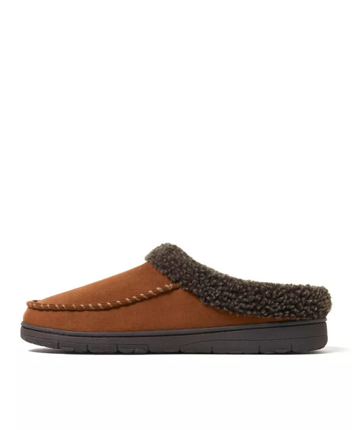 Мужские домашние тапочки-клоги Moccasin Toe из микро-замши Dearfoams, коричневый — фото 3