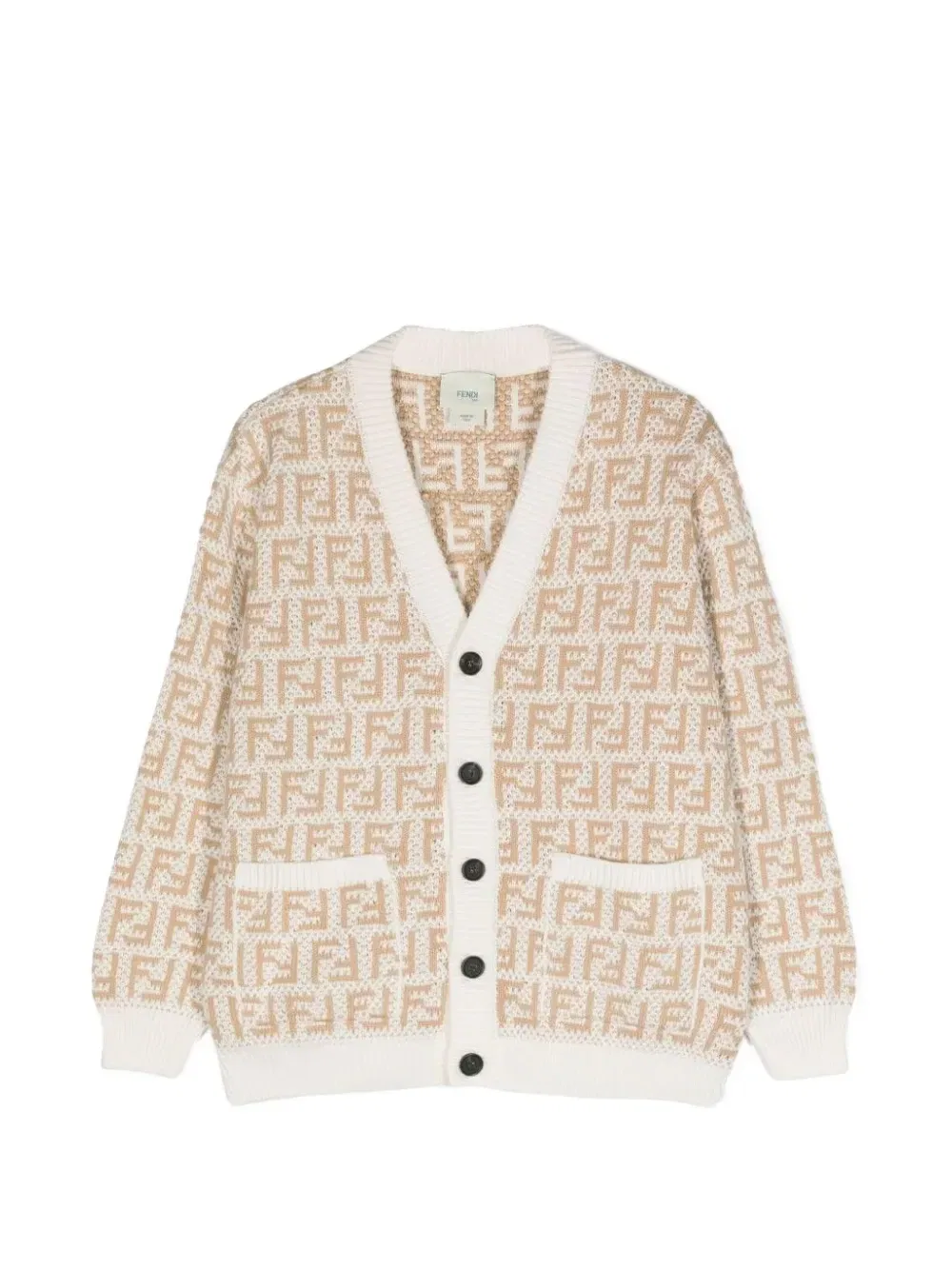 Кардиган с узором FF Fendi Kids, белый