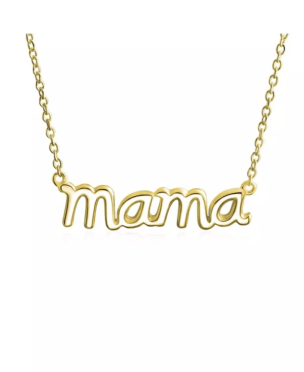 

Ожерелье с подвеской «Mama Script» из стерлингового серебра Bling Jewelry, gold