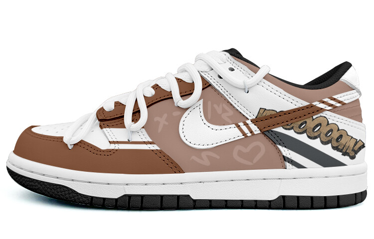 

Кроссовки Nike Dunk Skateboarding Shoes Women's Low-top White/Brown, цвет Chocolate