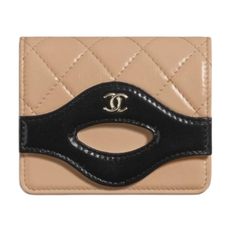 

Кожаный кошелек женский коричневый и черный CHANEL