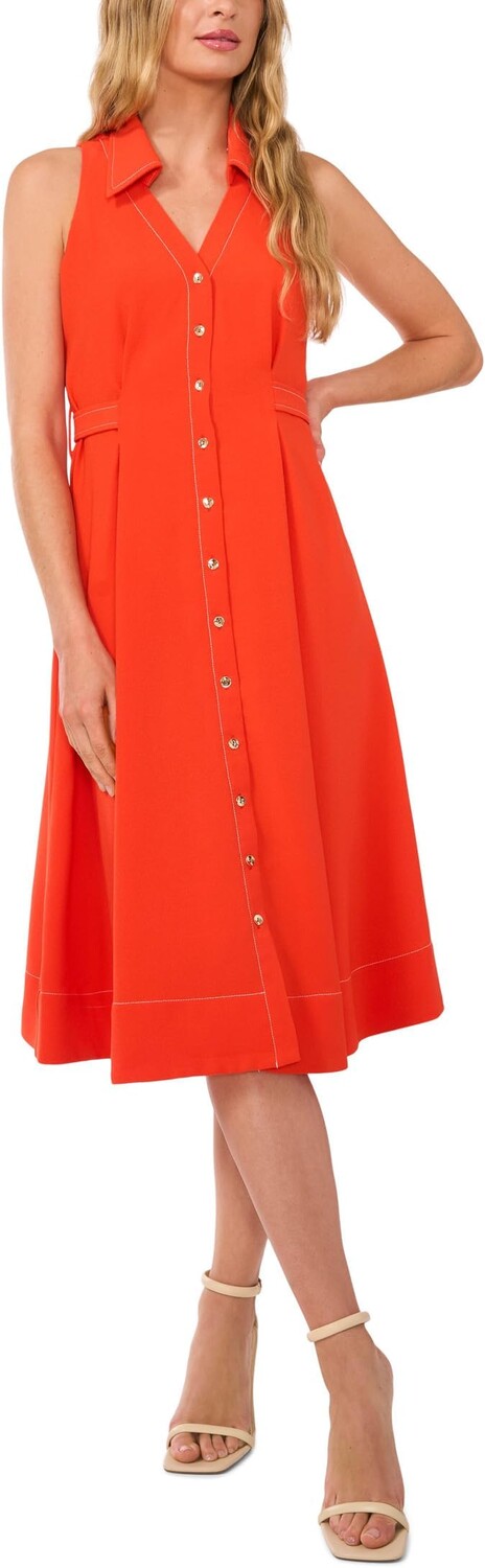 

Платье CeCe Sleeveless Belted Waist Midi Dress, цвет Tigerlily