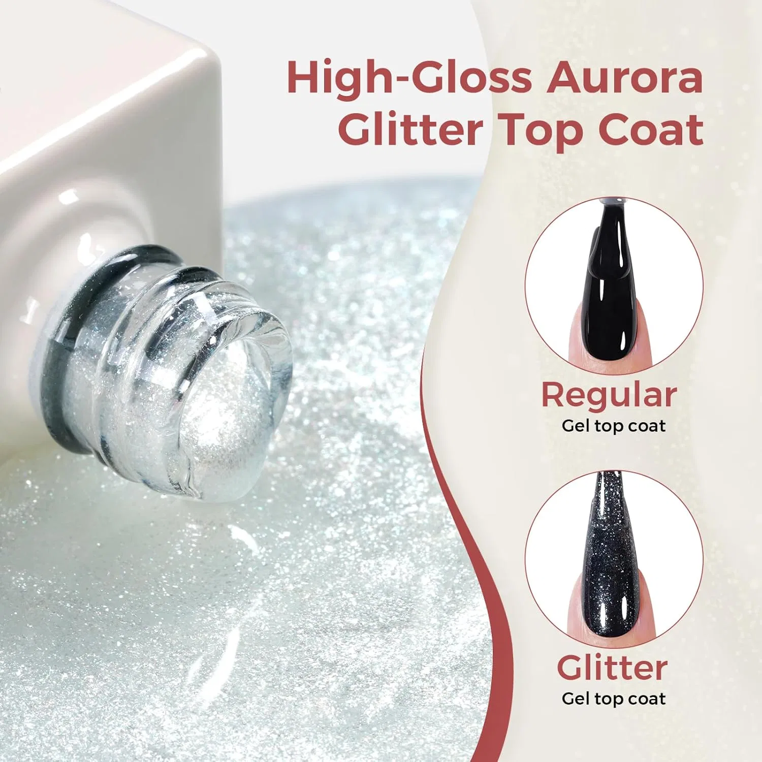 Глиттерный топ для гель-лака TOMICCA UV Gel, 15 мл Tomicca, 15 Ml Glitter Top Coat — фото 2