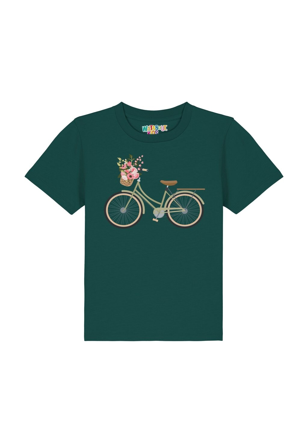 

Футболка с принтом FAHRRAD MIT BLUMEN Watapparel, цвет glazed green