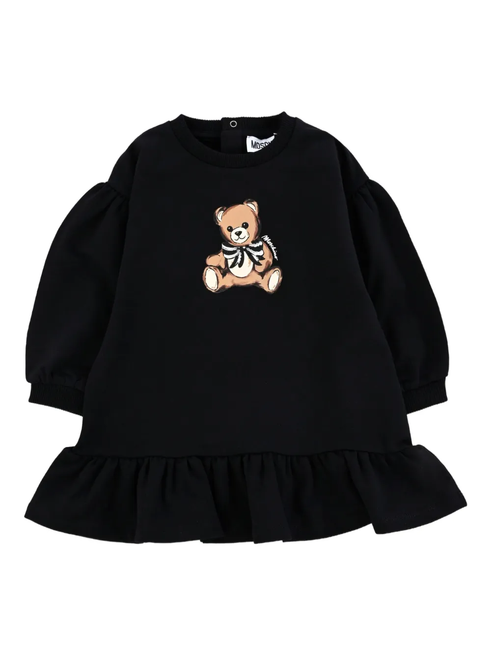 

Платье с оборками и принтом Teddy Bear Moschino Kids, черный