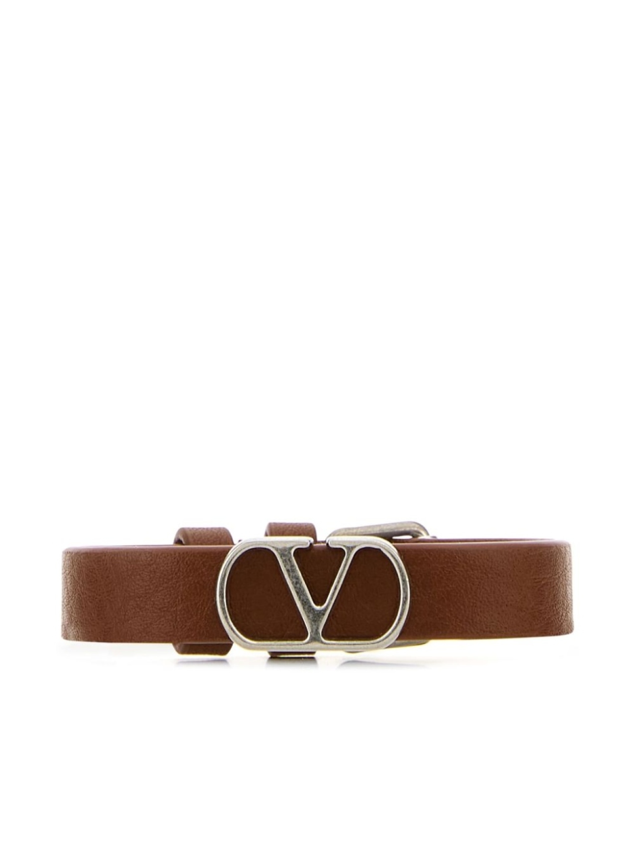 

Valentino Garavani кожаный браслет с логотипом VLogo Signature, серебристый