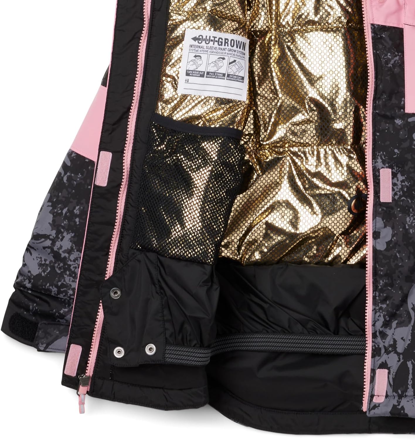 Куртка Columbia Youth Girls Mighty Mogul II, Black Whimsy/Pink Orchid — фото 3