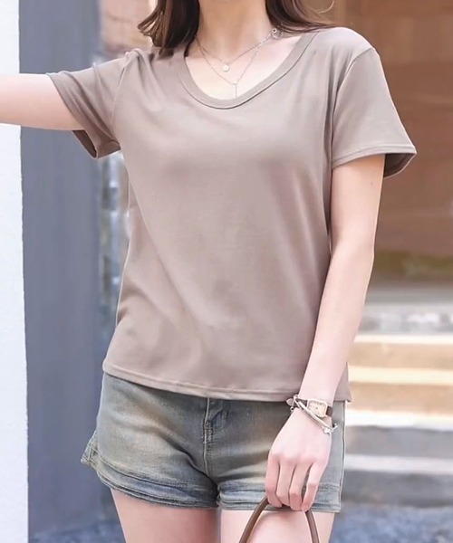 

Футболка с коротким рукавом, базовая Aimoha, бежевый