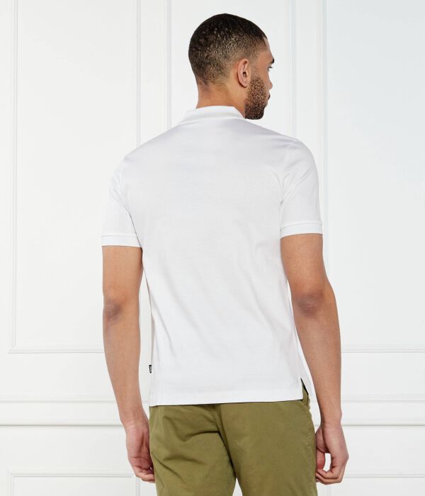 Рубашка поло Slim fit Boss, белый — фото 3