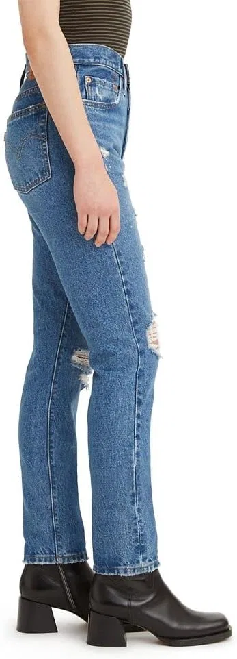 Джинсы Levi's 501 Skinny, Medium Indigo Destructed — фото 3