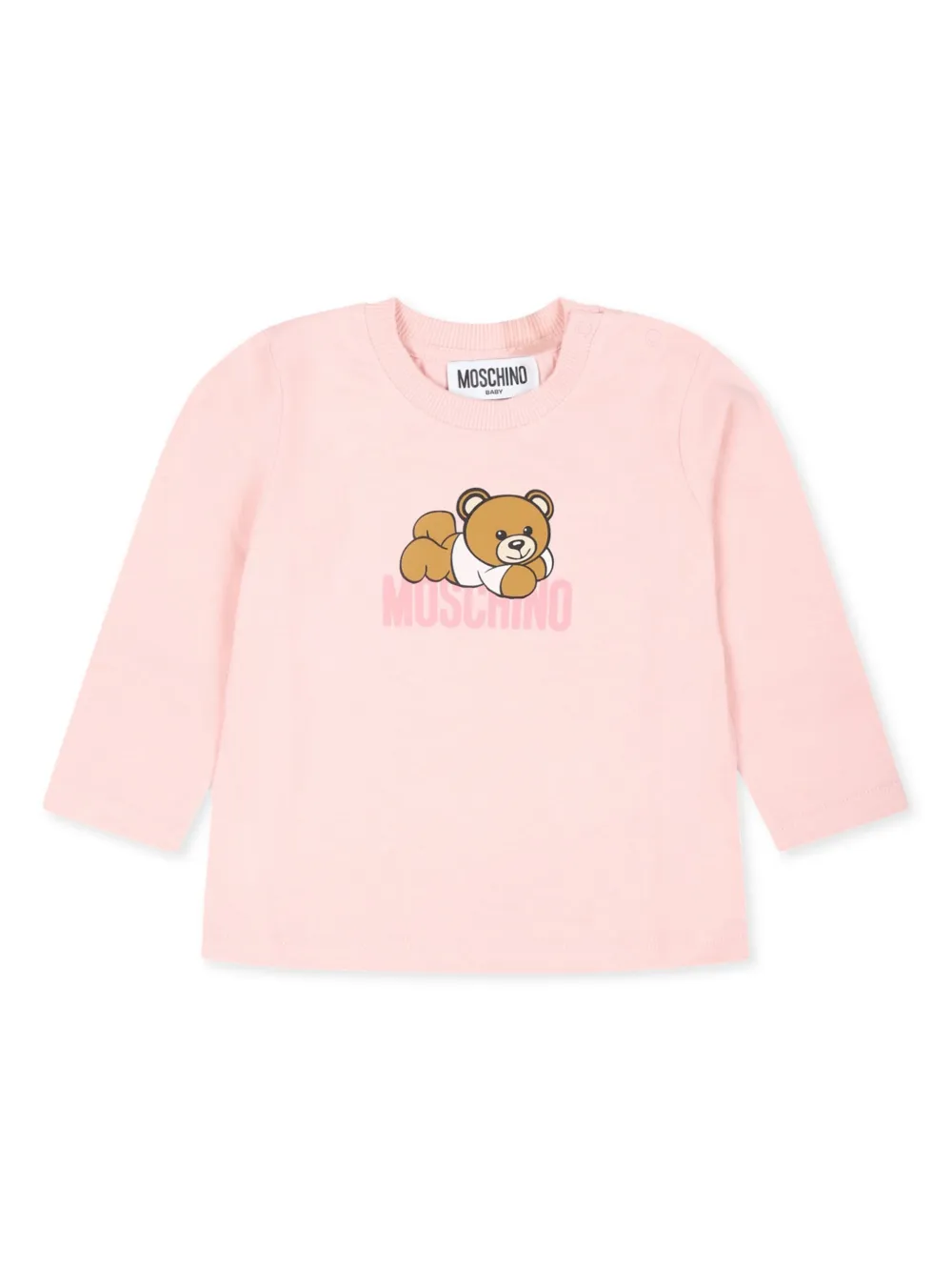 

Лонгслив с логотипом Moschino Kids, розовый